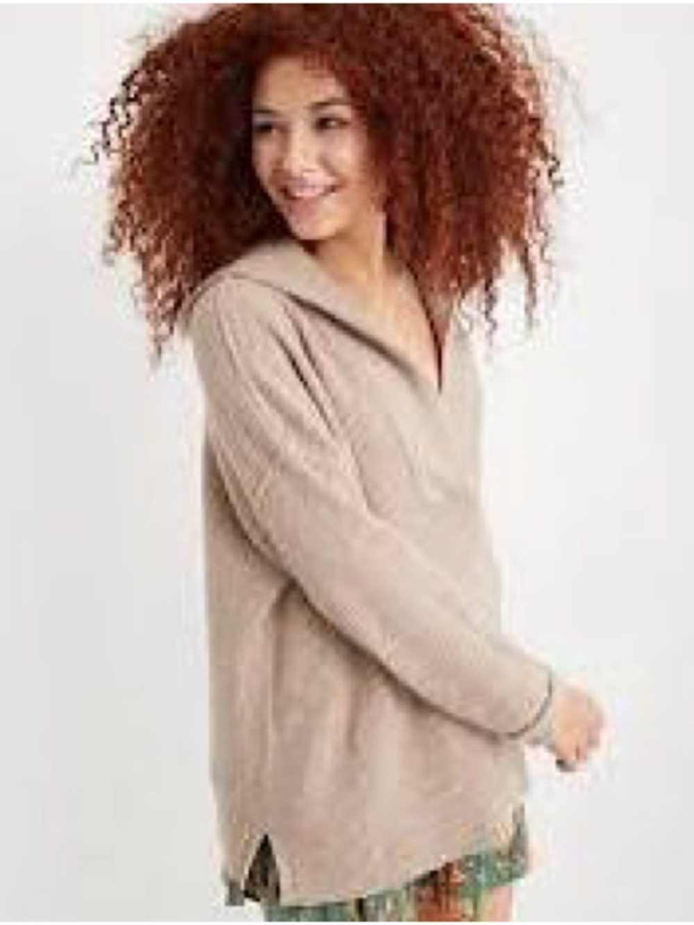 aerie hoodie V-Neck Waffle Knit Sweater
